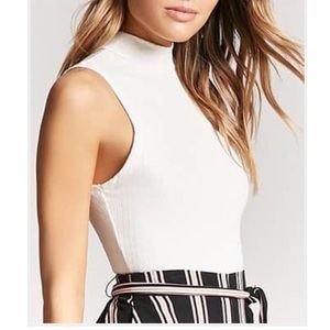 Ribbed Mock Neck Top